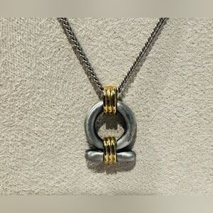 Vintage Avon 1980’s Infinity Silver Gold Tone Pendant Necklace